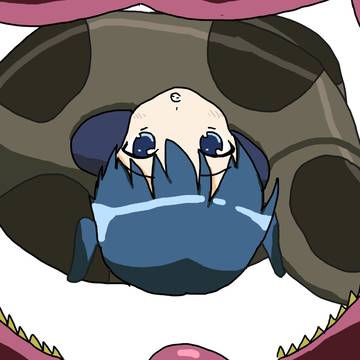 綾ちゃんが蛇の口に入る