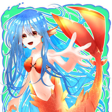 青髪の赤人魚