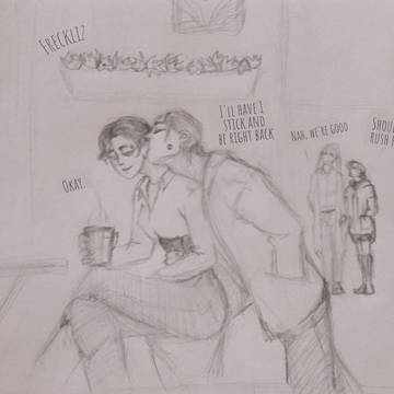 EreMika & AruAnnie AU Sketch