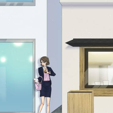 建物背景メインのイラスト