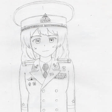 Soviet Navy Officer Anime Girl