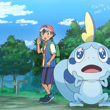 ポケモンのアニメっぽく描いてみた。アニメに見える？