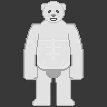 Grizzly bear in underwear