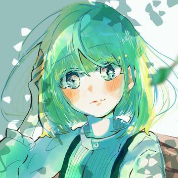 葉っぱと女の子