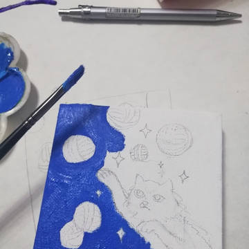 丙烯画二幅