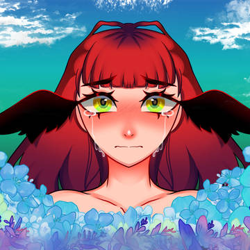 Angel with Eyelash Wings