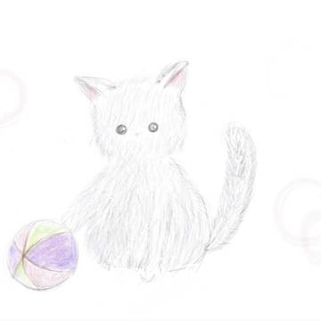手毬と黒猫
