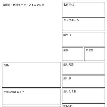 プロフィールテンプレ