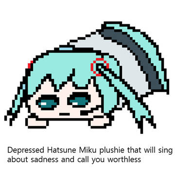 Depressed Hatsune Miku Plushie