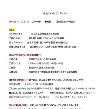 木原音瀬　作品リスト（２０２１年４月）