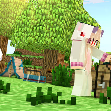 玉猫たまねことMinecraft【擬人化された描画】