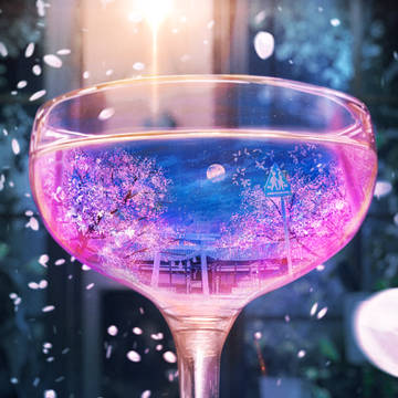 Cherry blossoms at night