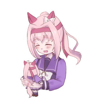 ハルウララと冬服のぬいウララ