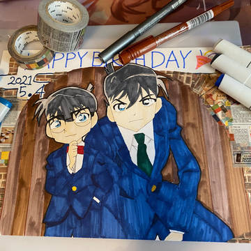 【誕生日】2021　工藤新一　江戸川コナン　お祝いイラスト