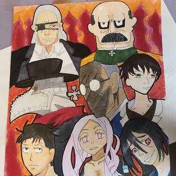 【炎炎ノ消防隊】特殊消防隊大隊長８人集合イラスト