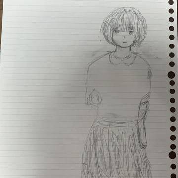 懐中電灯を持つ女の子
