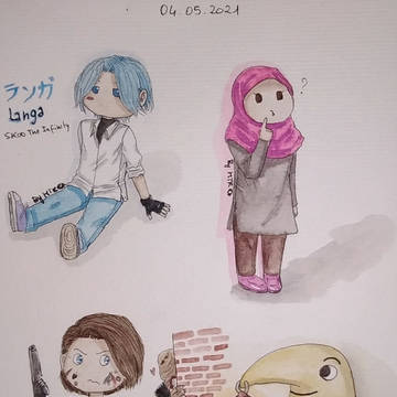 Random watercolor characters