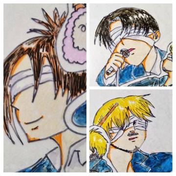 下敷きに描いたイラスト