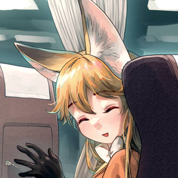 前の席のキタキツネ