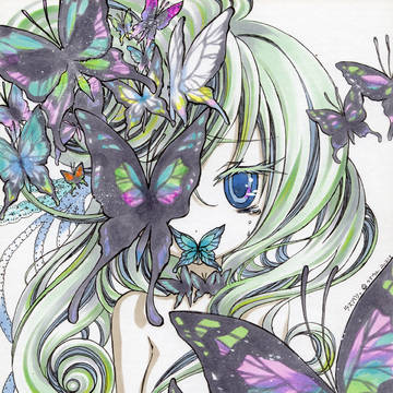 蝶々と黙するドライアド