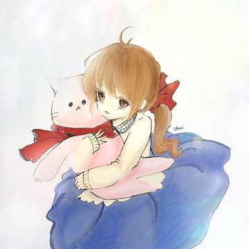 ぬいぐるみと女の子。