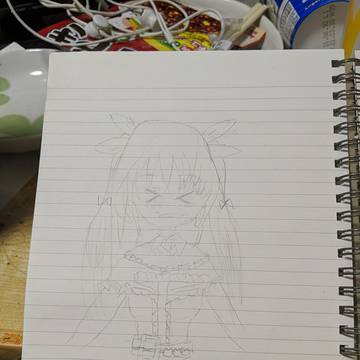 アナログ絵(Vtuber3名)(白黒)