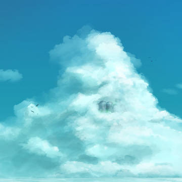 雲と犬