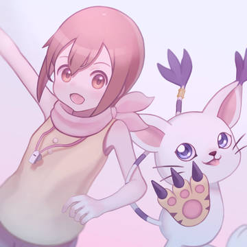 ヒカリちゃんとテイルモン