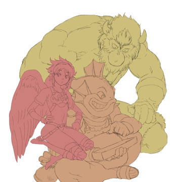 ブレスオブファイアⅠの集合絵(途中経過)