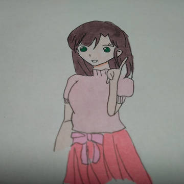 女の子描いてみた!!