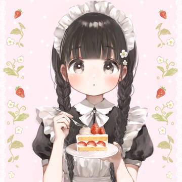 ショートケーキとメイドちゃん