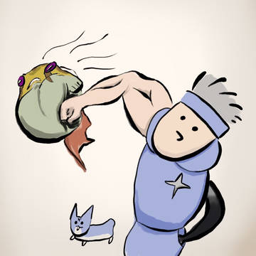間違えて攻撃されたヒオウギカワズくん