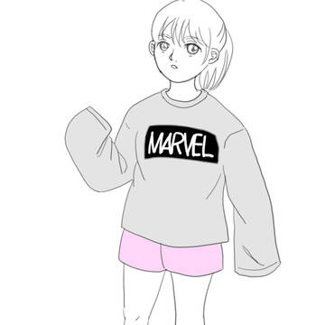 マーベル部屋着女子