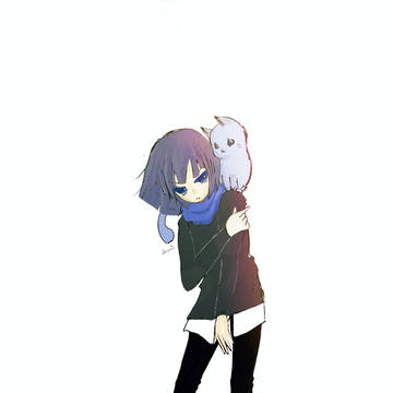 猫と女の子