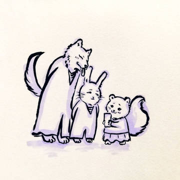 神共鳥獣戯画的落描き