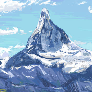MicrosoftPaintで山描いた