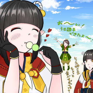 モンハンライズ　お団子うまうまヒノエ姉さまを描いてみた