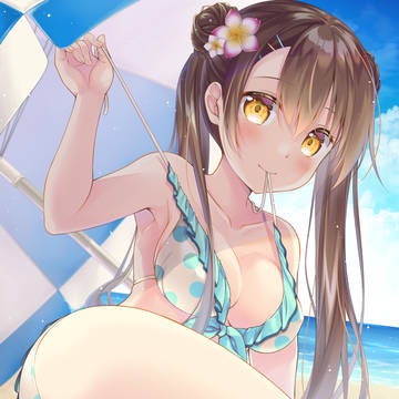 海と空と水着とパラソルと私