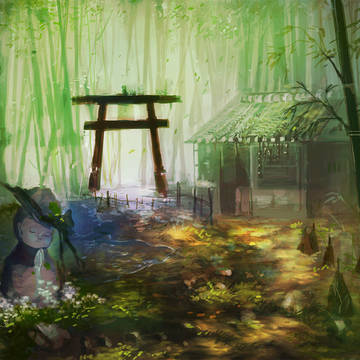 静寂な竹林で