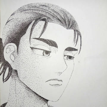 Eren Jaeger Pointillism Art