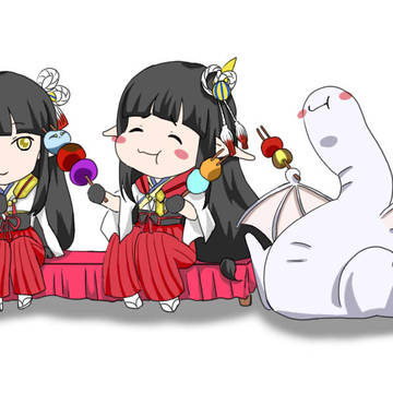 うさ団子を食べる