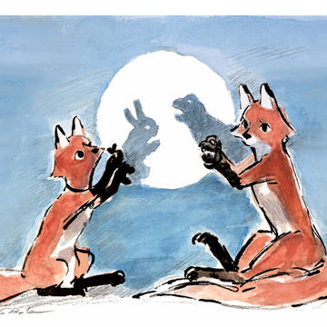 手でつくる影絵　鳥獣戯画
