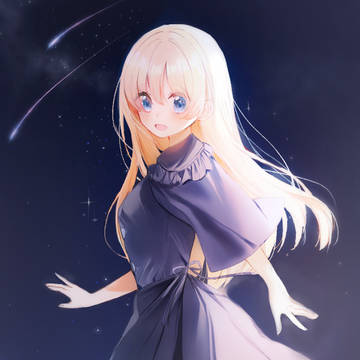 夜空を歩く少女