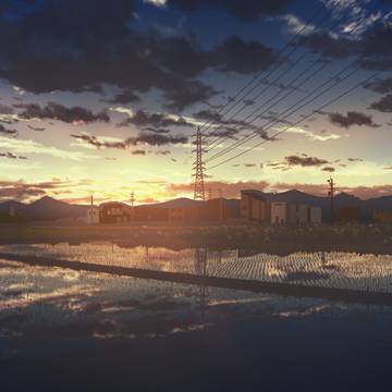 夕日