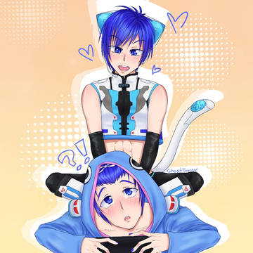 cyber neko/fishy overalls
