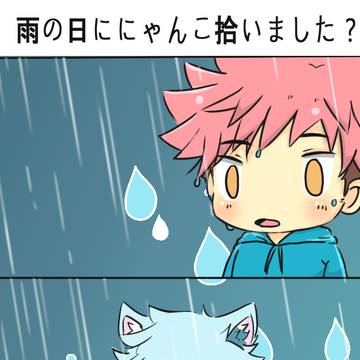 【空にオレンジ】雨の日に猫をひろいました？+2本【展示】
