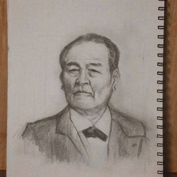 渋沢栄一　(鉛筆画)