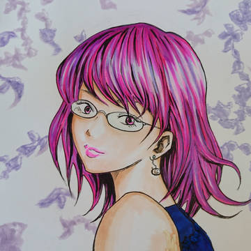 眼鏡の女性☆.:*・