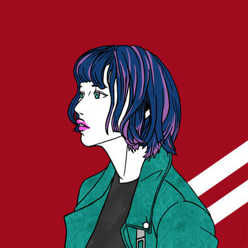 虚ろな女性 two line(似顔絵)