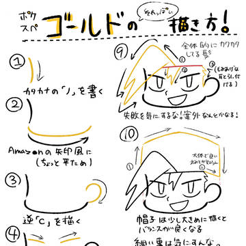 ポケスペのゴールドの描き方（自己流）
